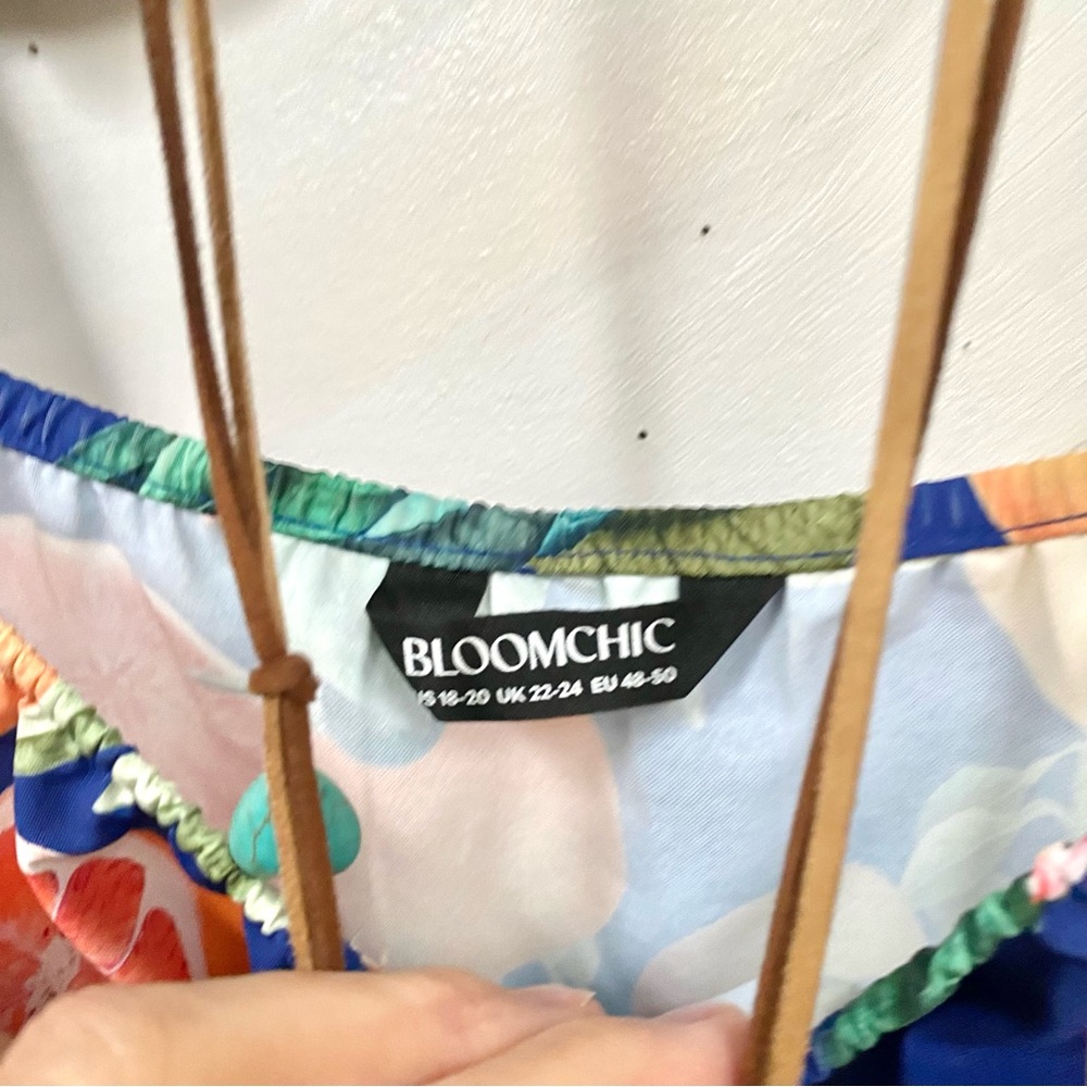 BloomChic Blue Floral Citrus Midi Dress - Picture 12 of 14